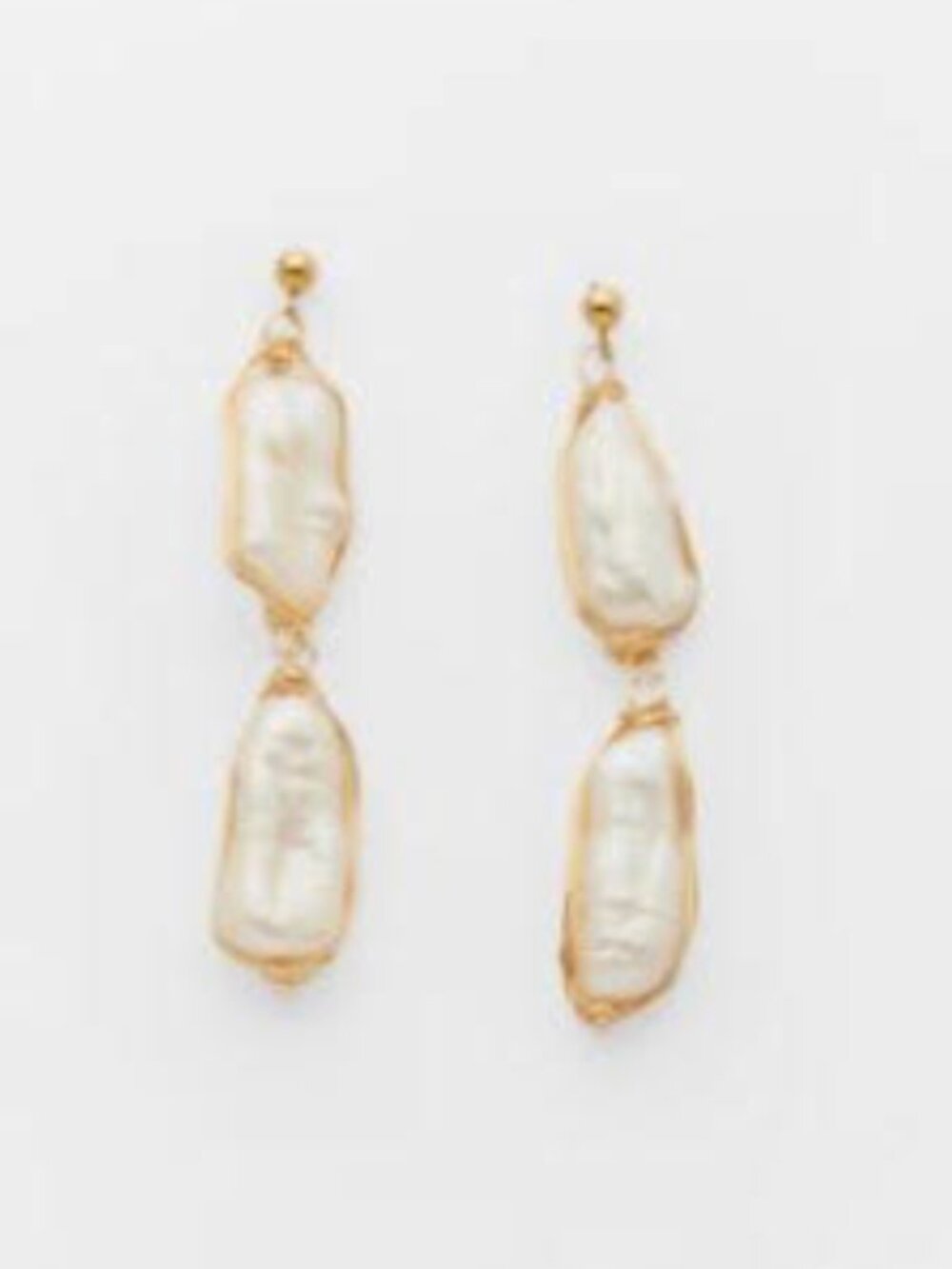 LIKE NEW. Reliquia Jewel Delgada Earrings Double Pearl Drop Earrings - Picture 5 of 7